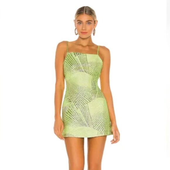 The Bar | Dresses | The Bar Logan Dress Green Lime Metallic - Picture 1 of 3